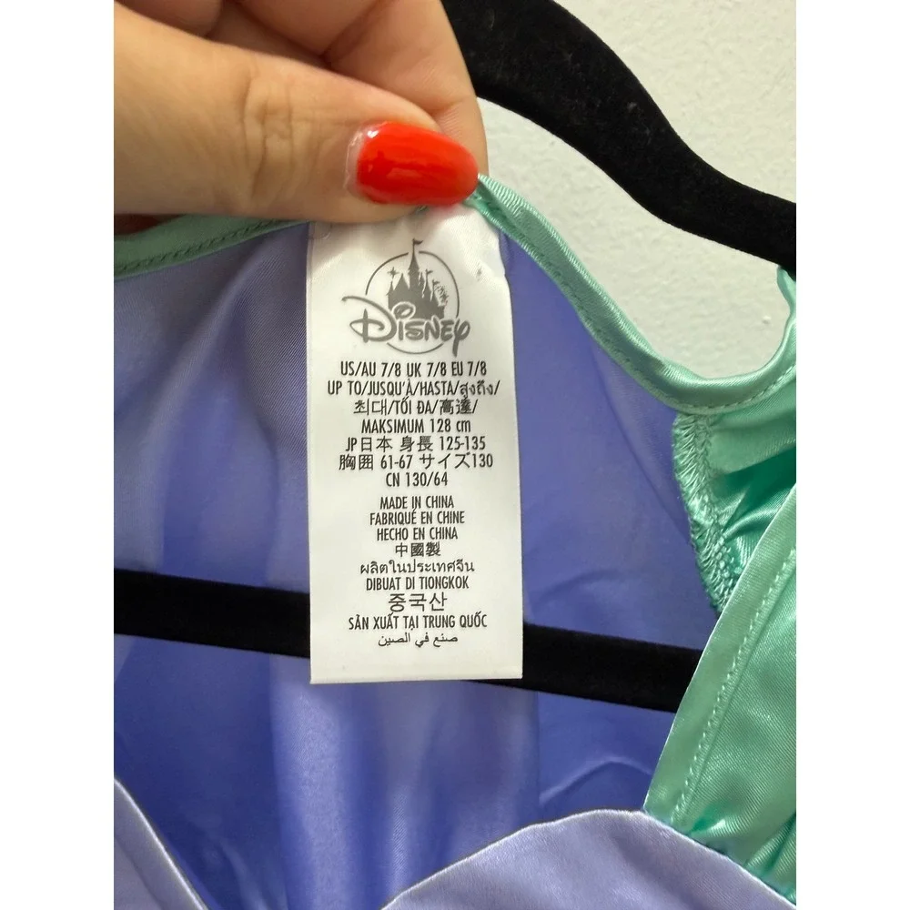 Disney Ariel The Little Mermaid Deluxe Nightgown Dress Girls Size 7/8